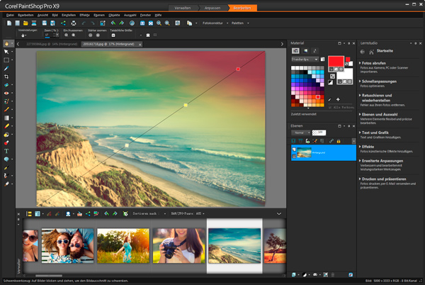 PaintShop Pro X9: Interaktive Farbverläufe
